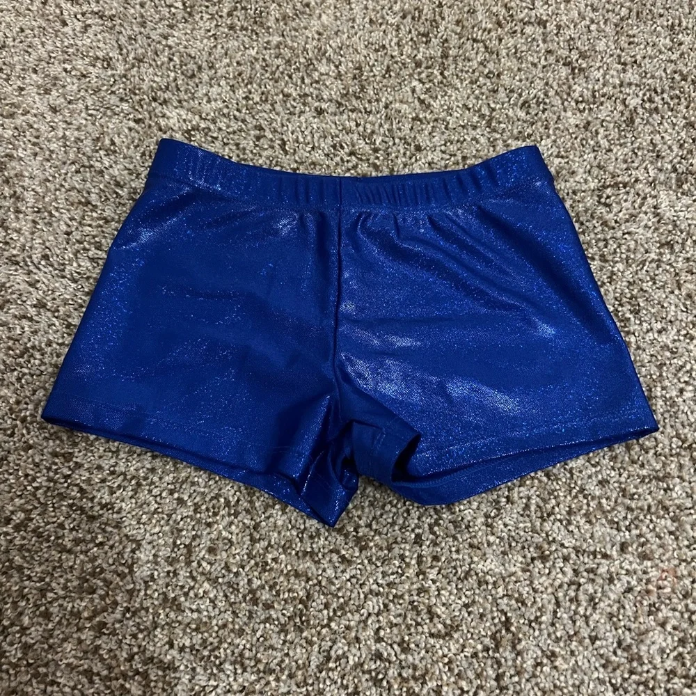 Girls Blue Sparkle Cheer Shorts size 7-8 (S)